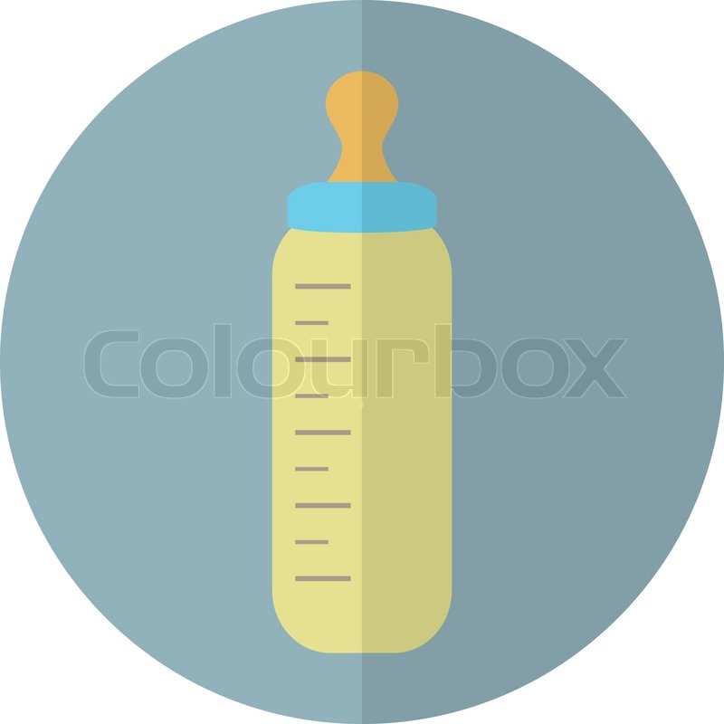 800x800 Round Baby Feeding Bottle Icon In Flat Stock Vector Colourbox