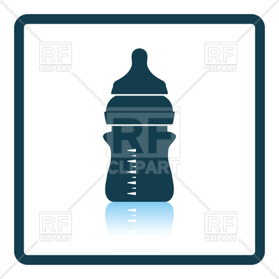 400x400 Shadow Reflection Design Of Baby Bottle Icon Vector Image