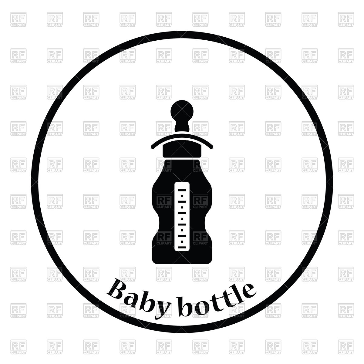 1200x1200 Thin Circle Design Of Baby Bottle Icon Vector Image Of Icons