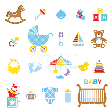 440x440 Baby Boy Icon Set Stock Vector