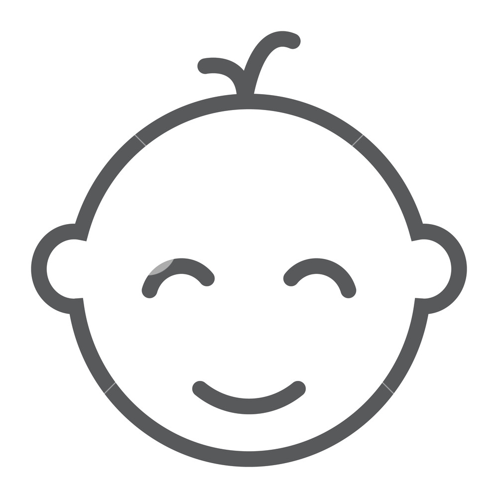 1000x1000 Baby Boy Line Icon, Baby And Child, Face Sign, Vector Graphics
