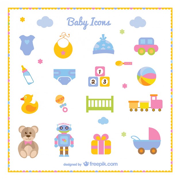 626x626 Baby Boy Set Of Icons Vector Free Download