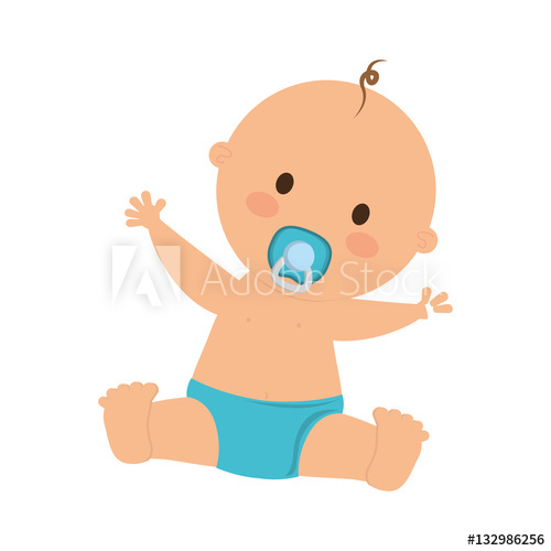 500x500 Cute Baby Boy Icon Over White Background Colorful Design Vector