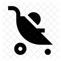 256x256 Baby Carriage Icon Of Glyph Style