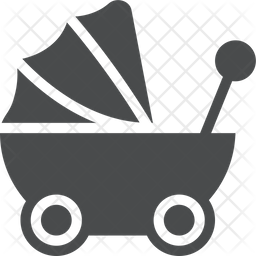 256x256 Baby Stroller Icon Of Glyph Style