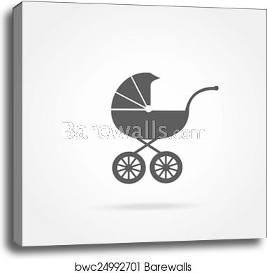 382x390 Baby Carriage Icon, Canvas Print Barewalls Posters Prints