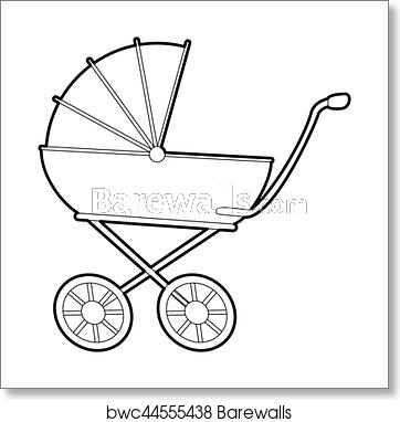 362x382 Baby Carriage Icon, Isometric Style, Art Print Barewalls