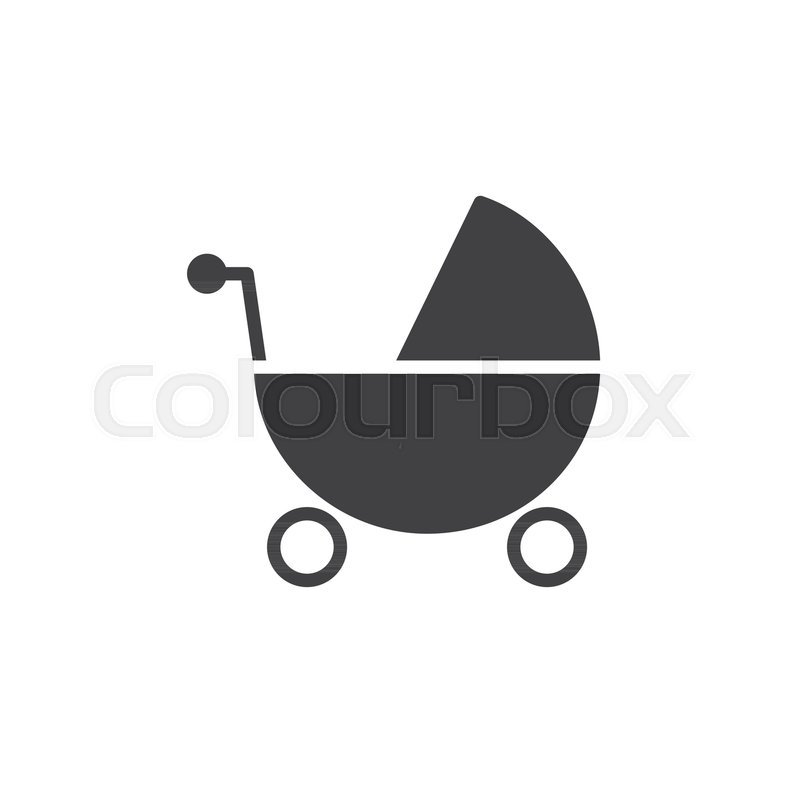 800x800 Baby Stroller Icon Vector, Filled Flat Stock Vector Colourbox