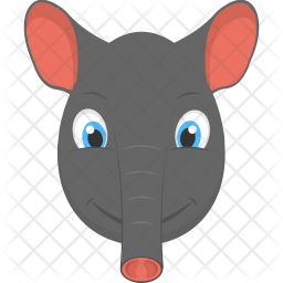 256x256 Baby Elephant Icon Of Flat Style