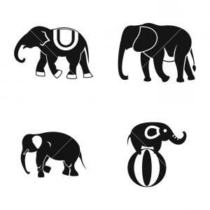 300x300 Cute Cartoon Baby Elephant Icon Vector Illustration With Simple