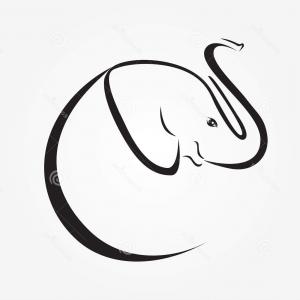 300x300 Stock Illustration Baby Elephant Icon Vector Hand Drawing Sketch