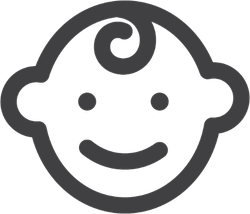 Baby Face Icon Sticker 250x214 Baby Face Icon Sticker