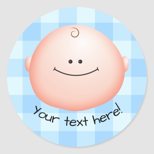 Adorable Cartoon Baby Face Icon Classic Round Sticker 540x540 Adorable Cartoon Baby Face Icon Classic Round Sticker