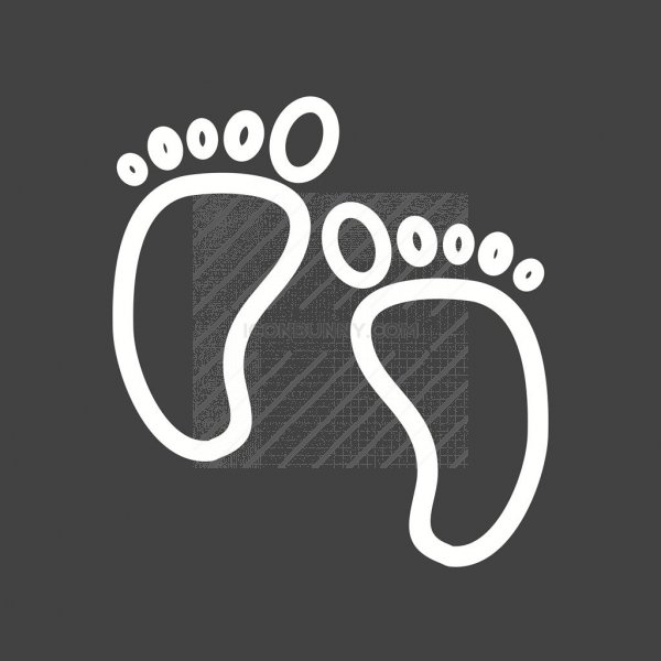 600x600 Baby Feet Line Inverted Icon