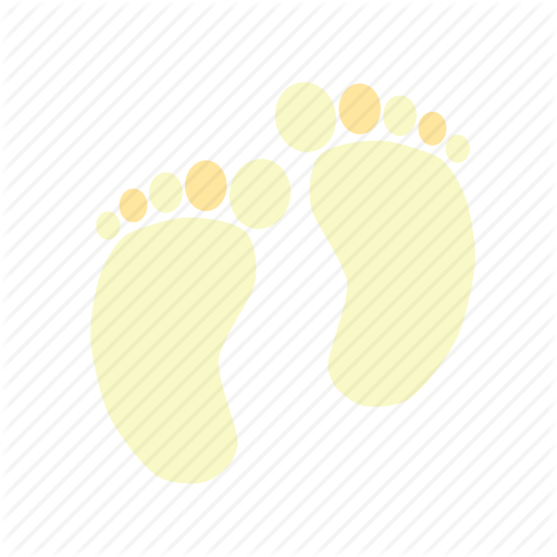 512x512 Baby, Baby Feet, Feet, First St Walk, Yellow Icon
