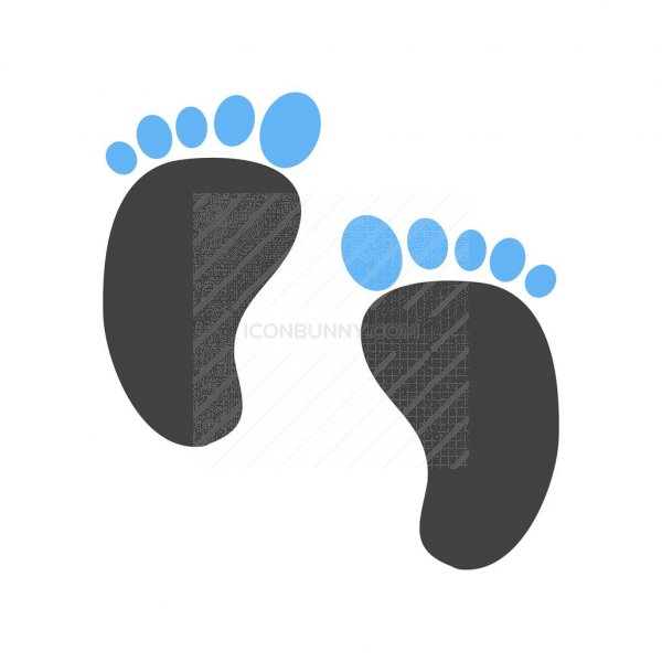 600x600 Baby Feet Blue Black Icon