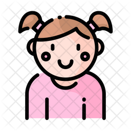 Baby Girl Icon Of Colored Outline Style 256x256 Baby Girl Icon Of Colored Outline Style