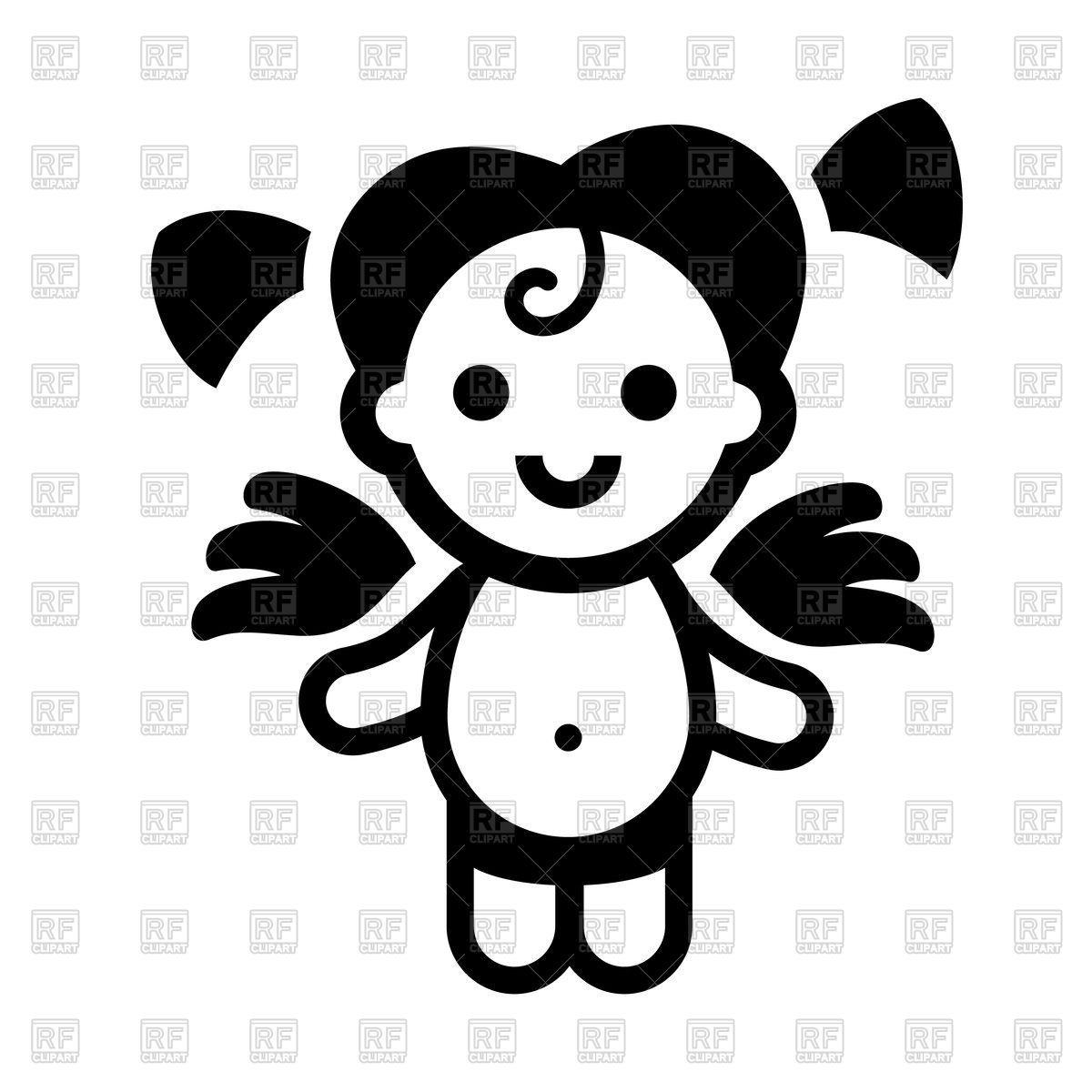 Baby Girl Angel Icon Vector Image Of People 1200x1200 Baby Girl Angel Icon Vector Image Of People