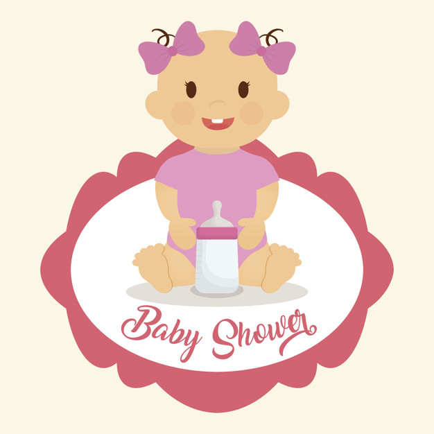 Baby Shower Card With Cute Baby Girl Icon Vector Premium Download 626x626 Baby Shower Card With Cute Baby Girl Icon Vector Premium Download