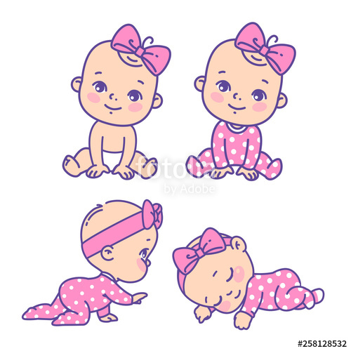 Cute Little Girl Icon Set Collection Of Vector Stickers Of Little 500x500 Cute Little Girl Icon Set Collection Of Vector Stickers Of Little