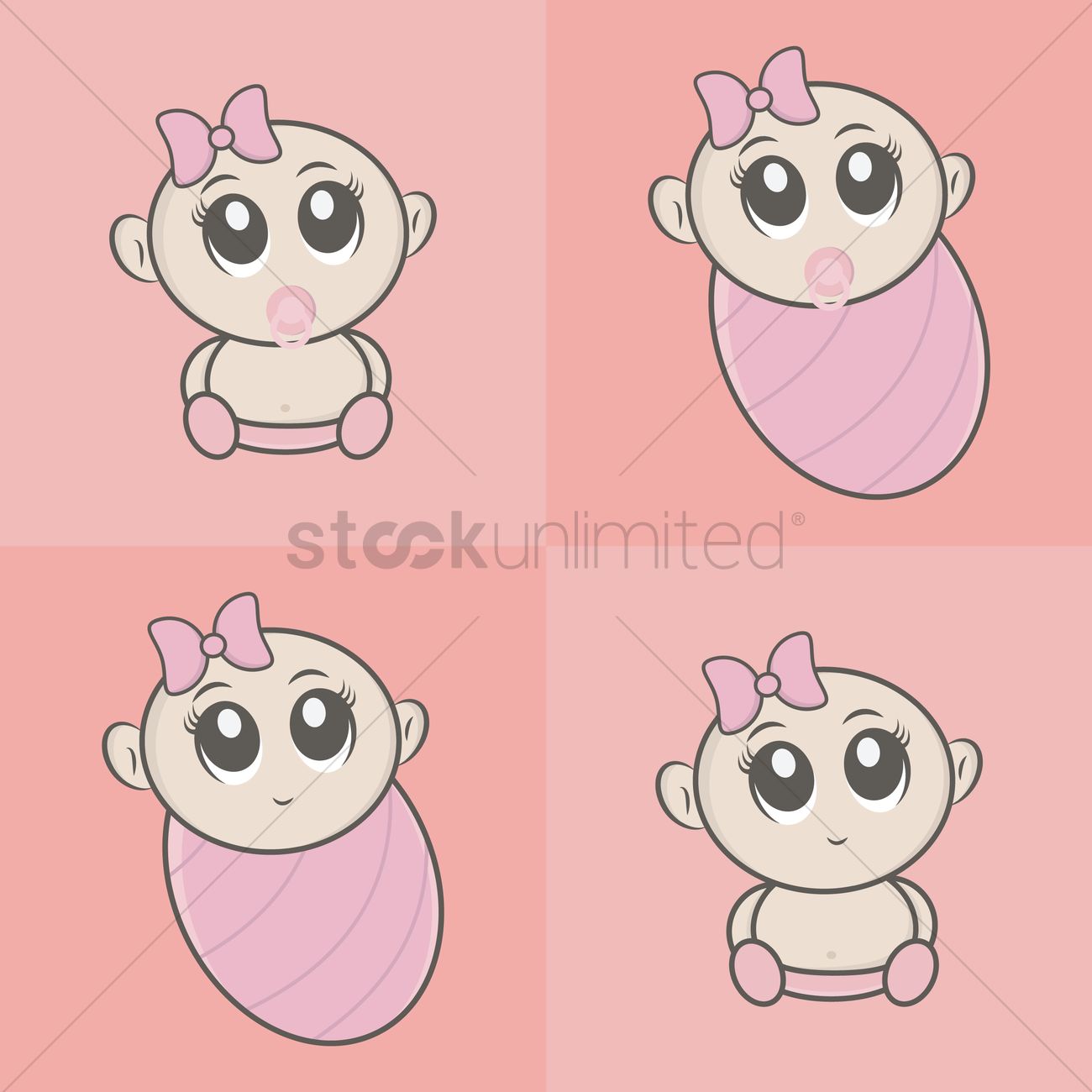 Free Newborn Baby Girl Icon Set Vector Image 1300x1300 Free Newborn Baby Girl Icon Set Vector Image