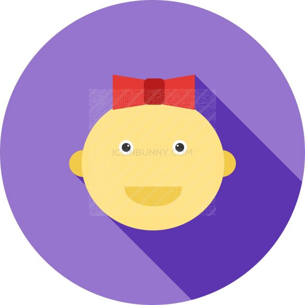 Baby Girl Flat Shadowed Icon 600x600 Baby Girl Flat Shadowed Icon