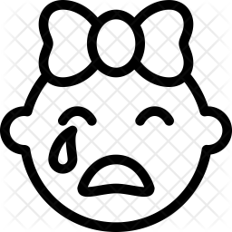 256x256 Crying Baby Icon Of Line Style