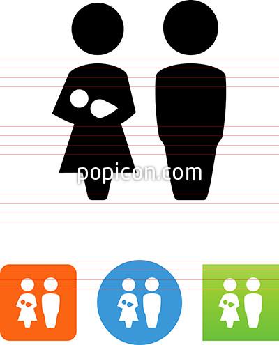 400x495 Mother And Father With Baby Icon
