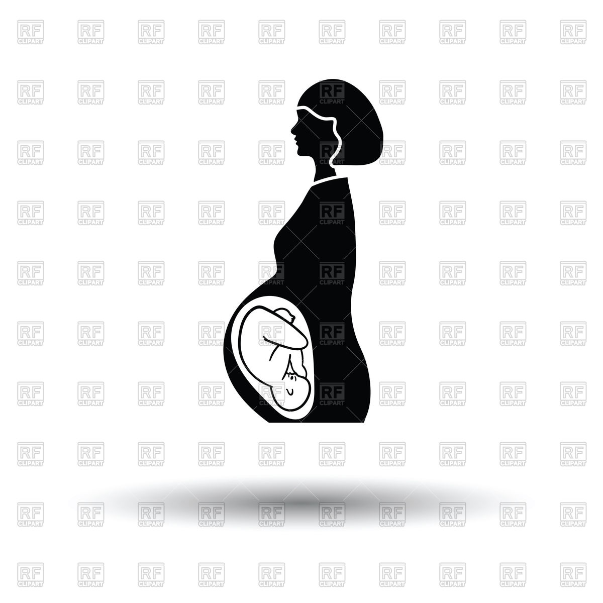 1200x1200 Pregnant Woman With Baby Icon On White Background Vector Image