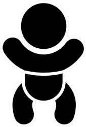 170x250 Simple Flat Baby Icon Sticker