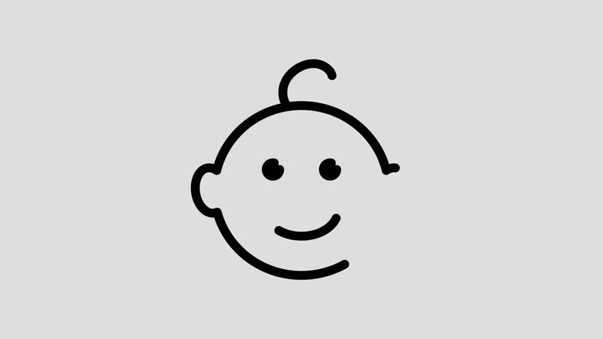 852x480 Baby Icon Animation Of Drawing Stock Footage Video