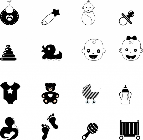 600x586 Baby Icons Free Vector In Adobe Illustrator