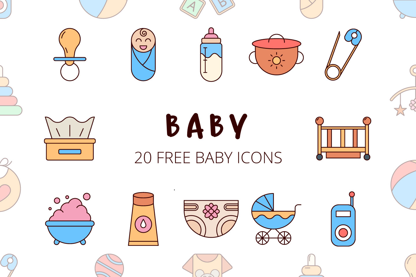 1440x960 Baby Vector Free Icon Set