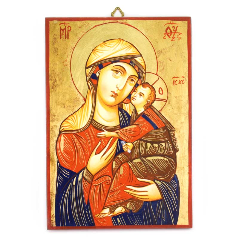 800x800 Hand Painted Icon Virgin With Baby Jesus Cm