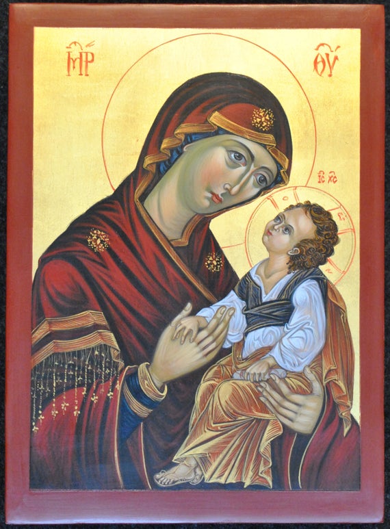 570x773 Icon Of Mary And Baby Jesus Mary Mother Of God And Baby Etsy