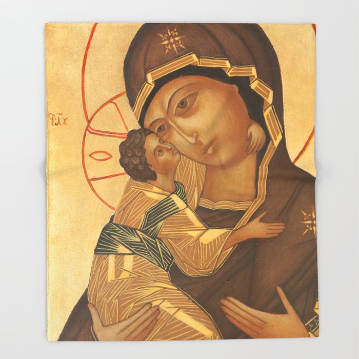 700x700 Orthodox Icon Of Virgin Mary And Baby Jesus Throw Blanket