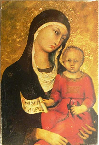 414x606 Religious Blessed Mother Mary Baby Jesus Icon Print