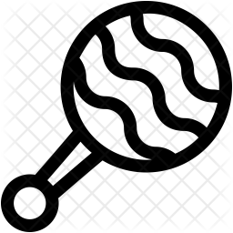 256x256 Baby Rattle Icon Of Line Style