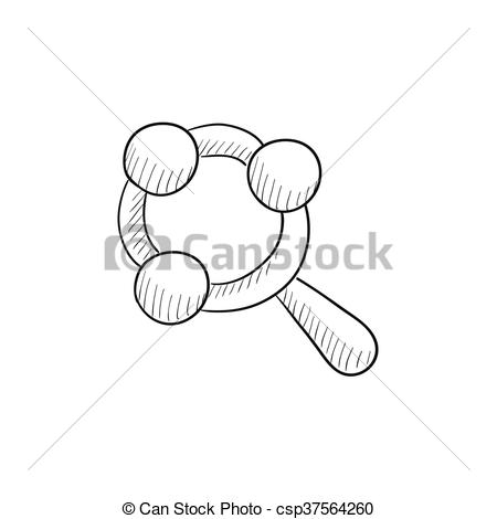 450x470 Baby Rattle Sketch Icon Baby Rattle Vector Sketch Icon Isolated
