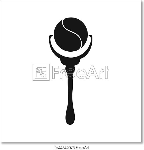 561x581 Free Art Print Of Baby Rattle Icon In Black Style Isolated