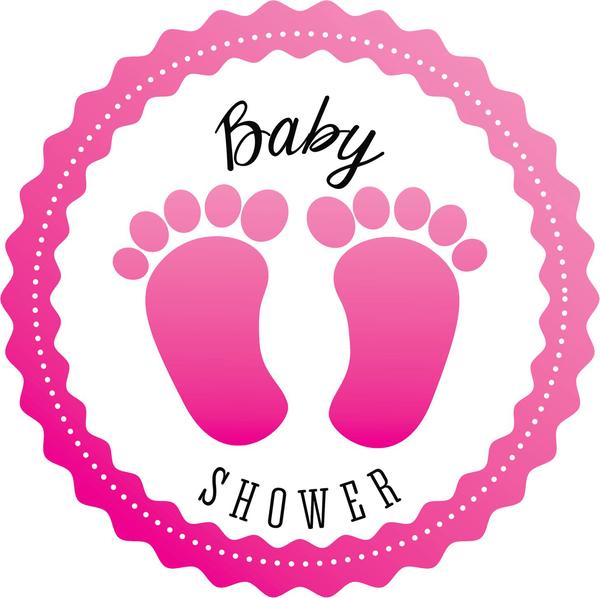 600x598 Cute Pink Foot Prints For Girl Baby Shower Icon Vinyl Decal