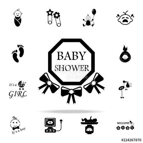 500x500 Inscription Baby Shower Icon Baby Icons Universal Set For Web