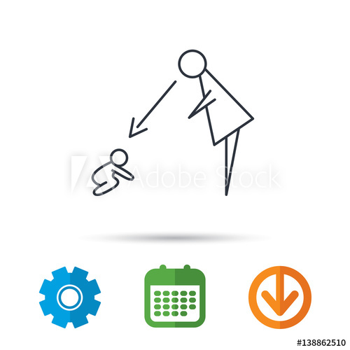 500x500 Under Nanny Supervision Icon Babysitting Care Sign Mother