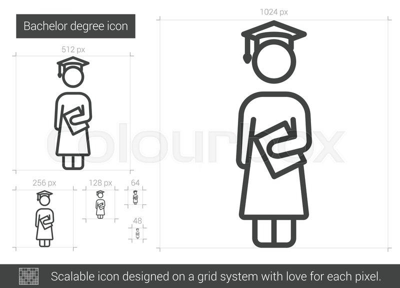 800x576 Bachelor Degree Vector Line Icon Stock Vector Colourbox