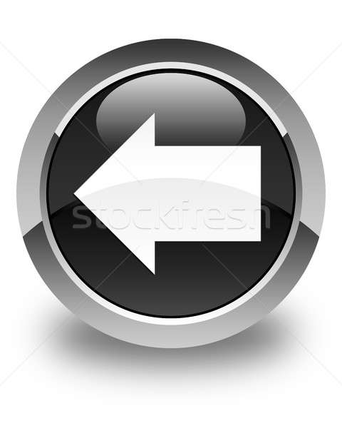 480x600 Back Arrow Icon Glossy Black Round Button Stock Photo Faysal