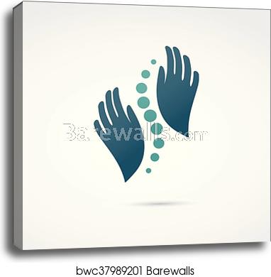 382x390 Chiropractic, Massage, Back Pain And Osteopathy Icon, Canvas Print