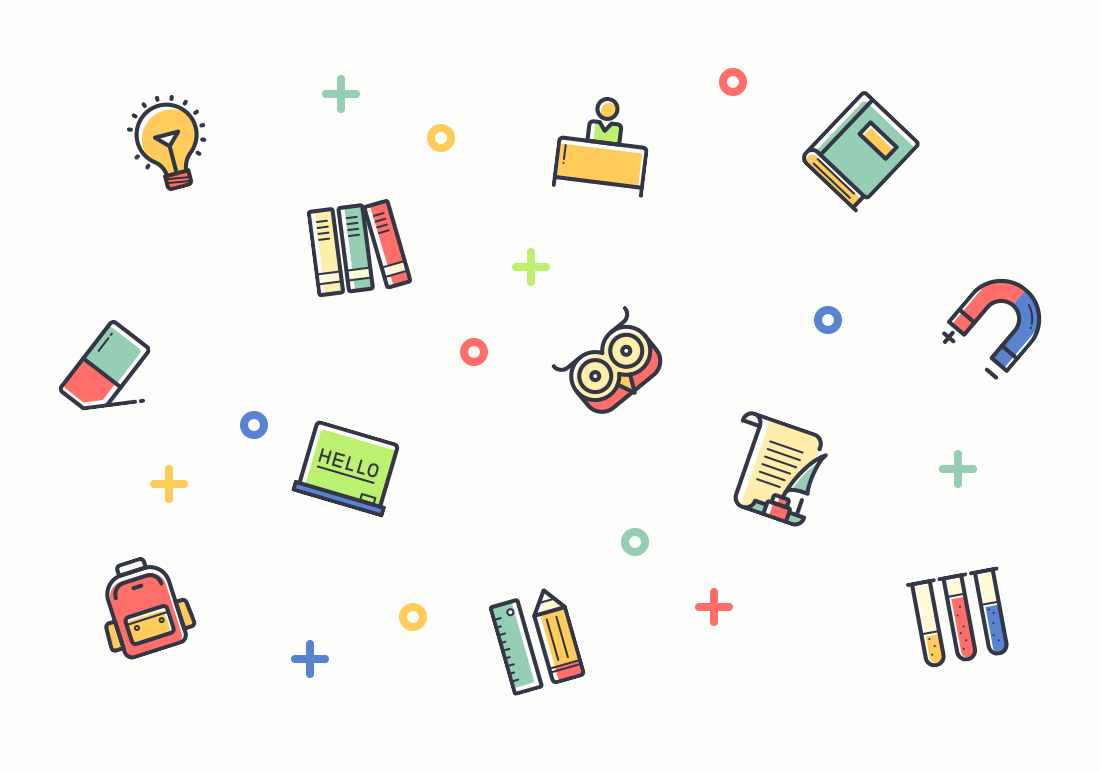 1100x772 Back To School Colorful Icons