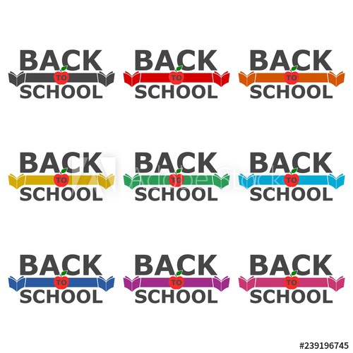 500x500 Back To School Logo, Back To School Icon, Color Set