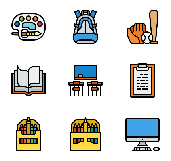 600x564 Back To School Icon Packs
