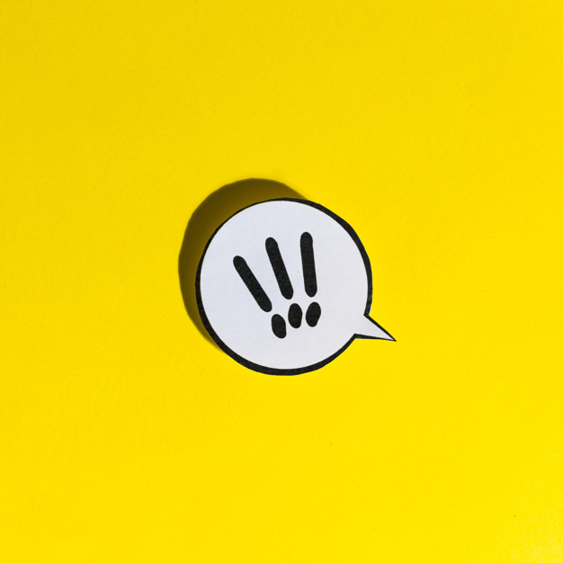 626x626 Exclamation Mark Icon Speech Bubble On Yellow Backdrop Photo